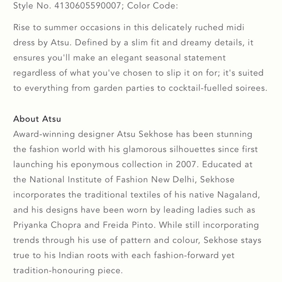 ATSU Summer Ruched MIDI Dress beige size 6 - Picture 6 of 10